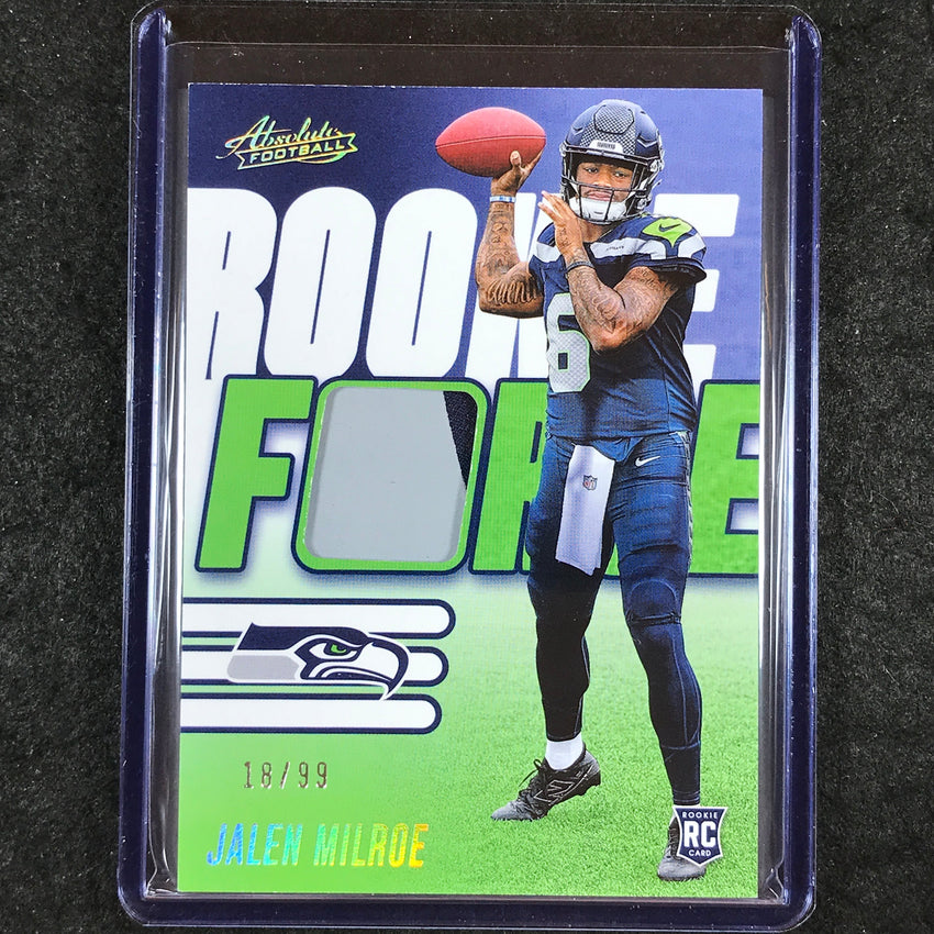 2025 Absolute Football JALEN MILROE Rookie Force Patch Relic Gold 18/99