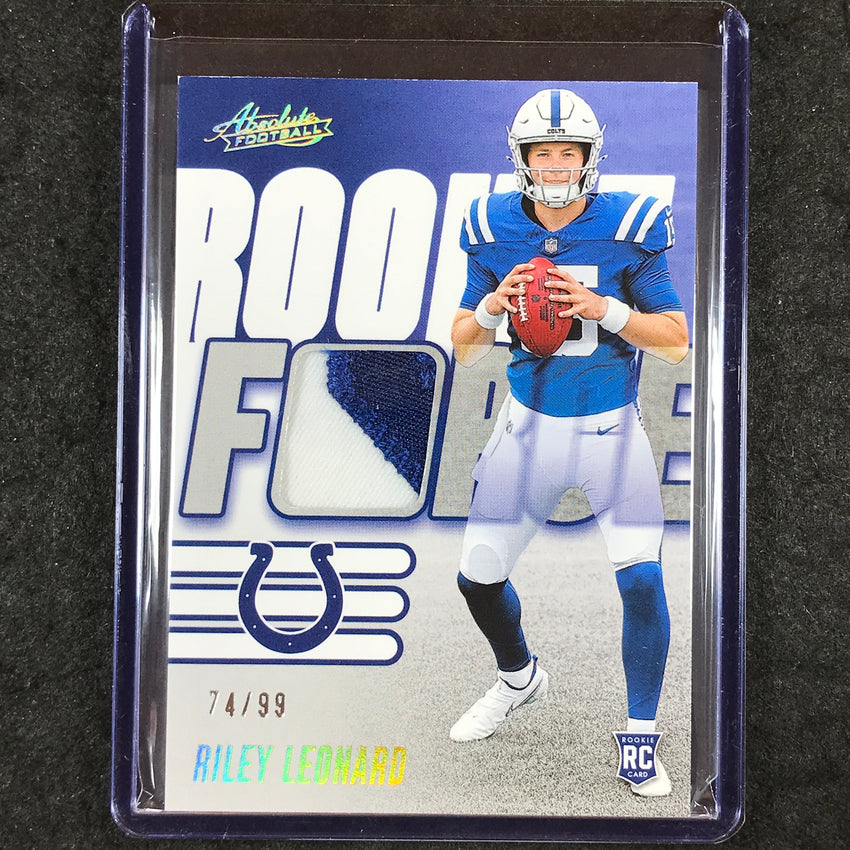 2025 Absolute Football RILEY LEONARD Rookie Force Patch Relic Gold 74/99