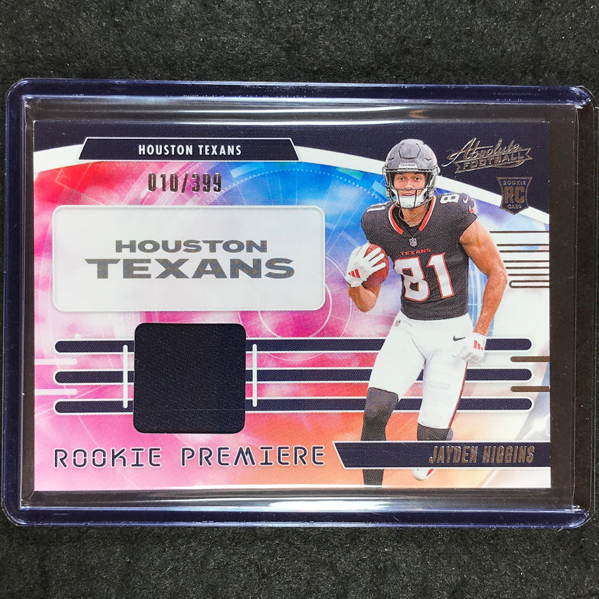 2025 Absolute Football JAYDEN HIGGINS Rookie Premiere Materials Jersey 10/399