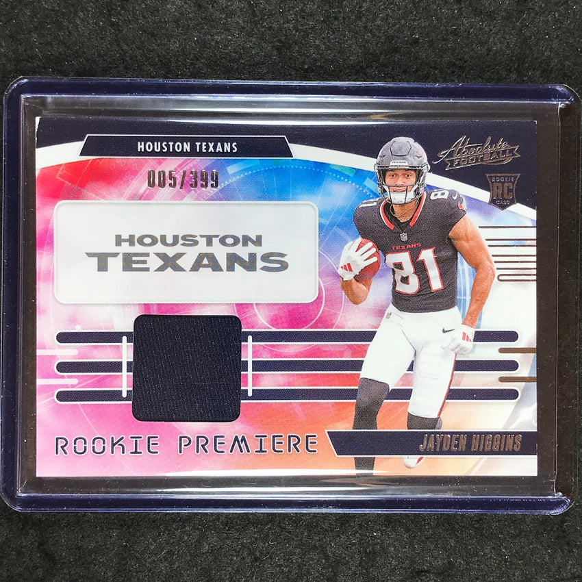 2025 Absolute Football JAYDEN HIGGINS Rookie Premiere Materials Jersey 5/399