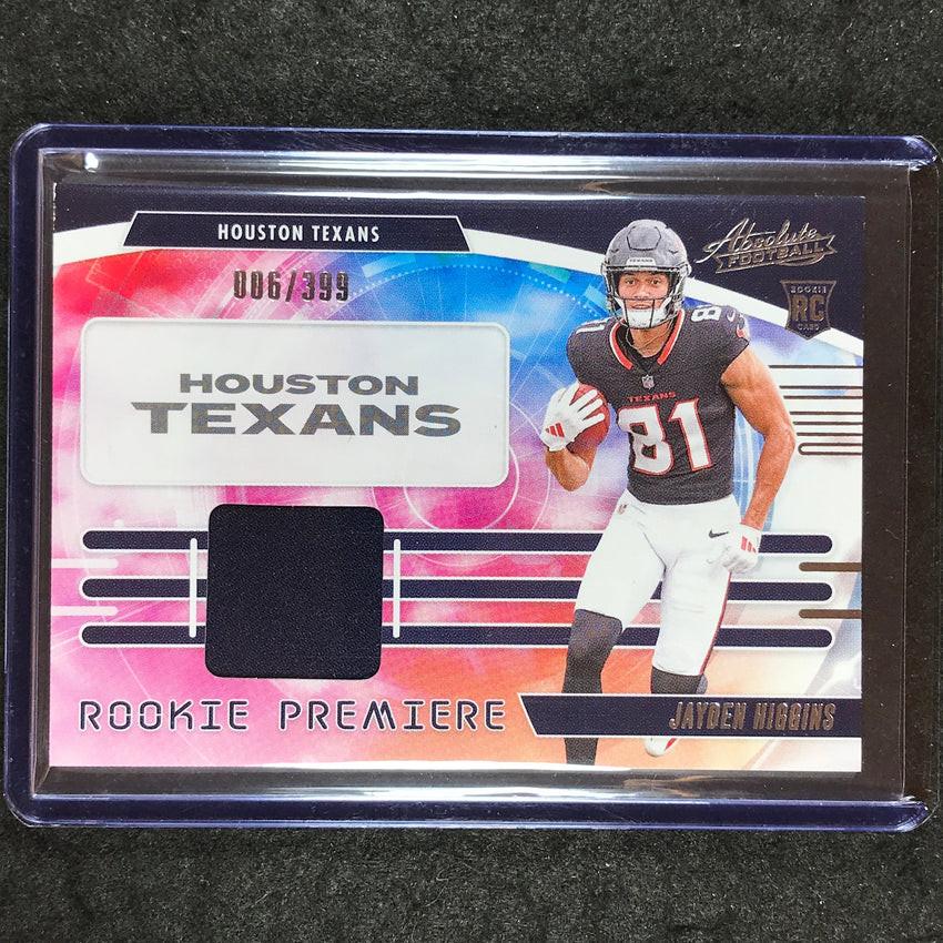 2025 Absolute Football JAYDEN HIGGINS Rookie Premiere Materials Jersey 6/399