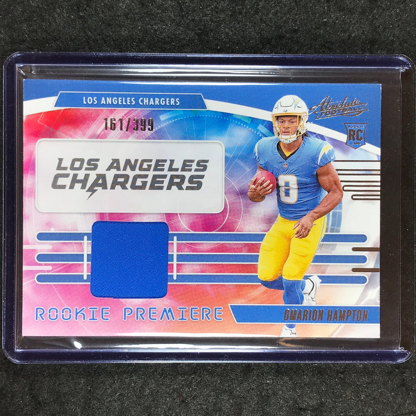 2025 Absolute Football OMARION HAMPTON Rookie Premiere Materials Jersey 161/399