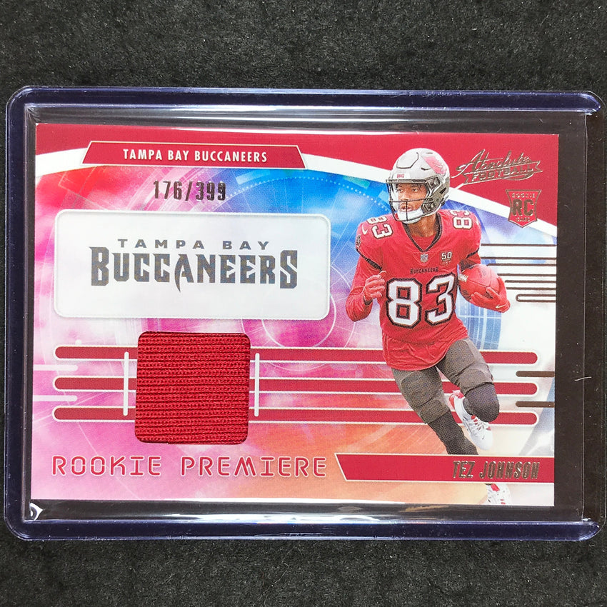2025 Absolute Football TEZ JOHNSON Rookie Premiere Materials Jersey 176/399