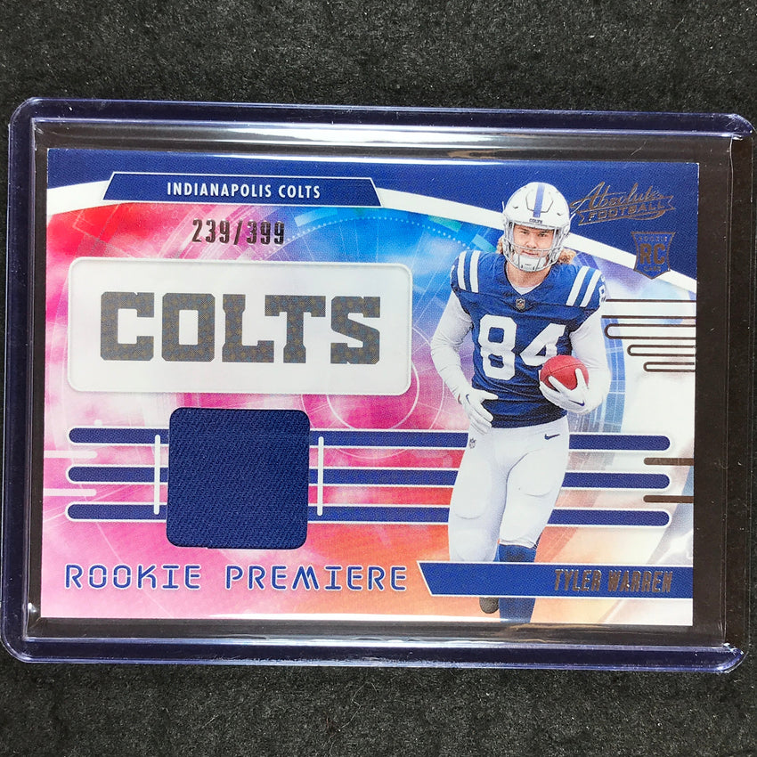 2025 Absolute Football TYLER WARREN Rookie Premiere Materials Jersey 239/399