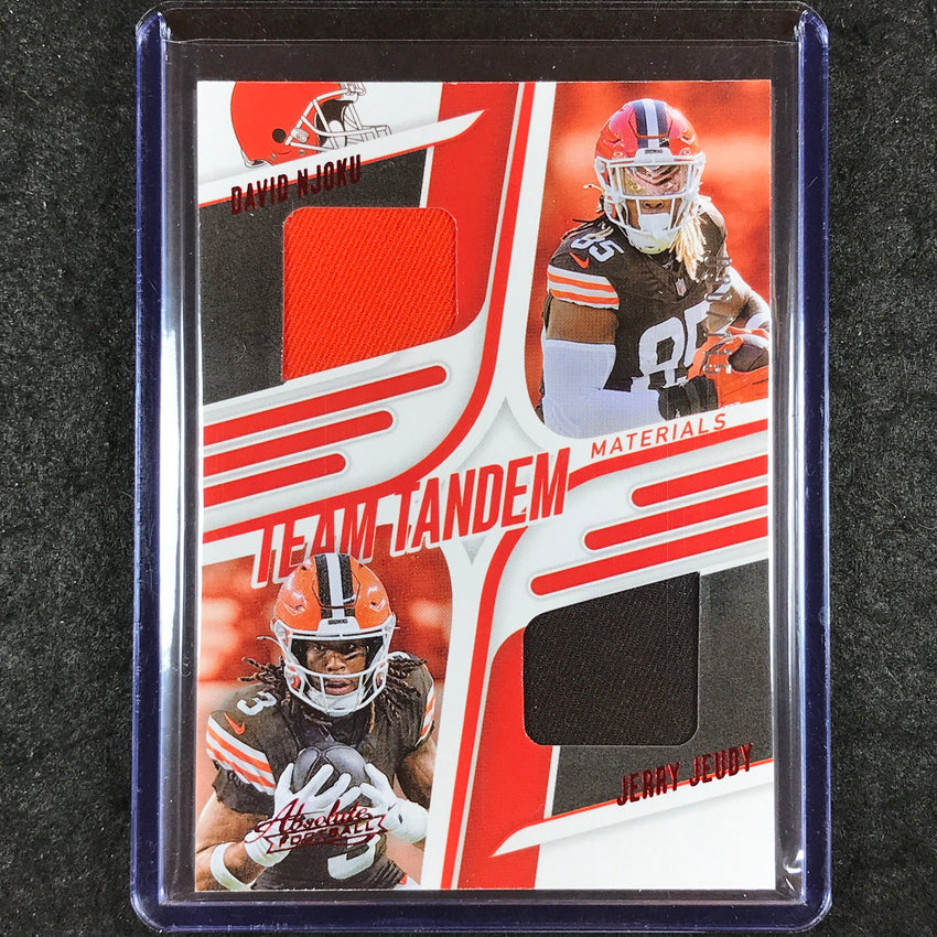 2025 Absolute Football NJOKU JEUDY Team Tandem Materials Jersey Relic 30/115
