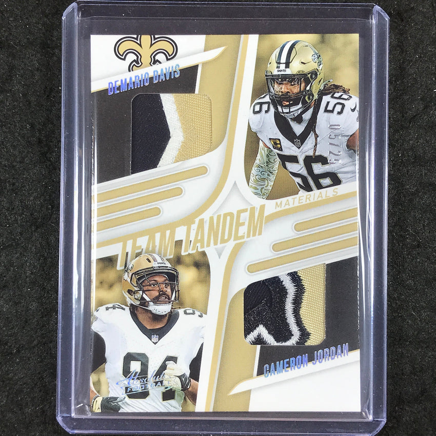 2025 Absolute Football DAVIS JORDAN Team Tandem Materials Patch Silver 5/25
