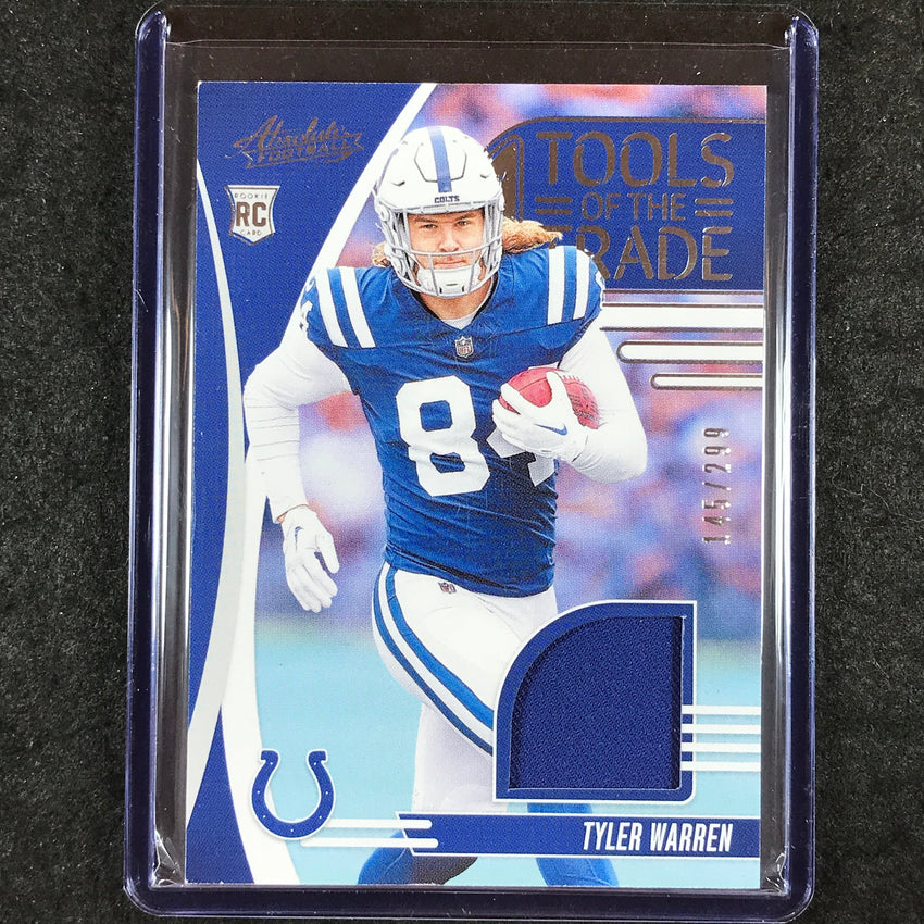 2025 Absolute Football TYLER WARREN Tools of the Trade Rookie Jersey 145/299