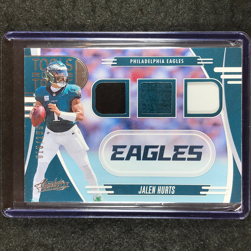 2025 Absolute Football JALEN HURTS Tools of the Trade Jersey Relic Triple 10/199