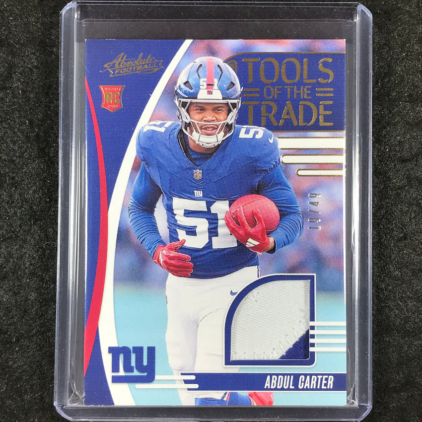 2025 Absolute Football ABDUL CARTER Tools of the Trade Rookie Patch Prime 19/49