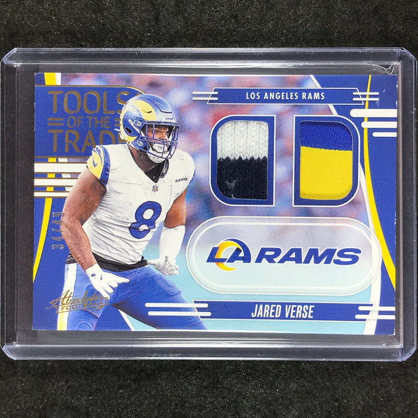 2025 Absolute Football JARED VERSE Tools of the Trade Patch Double Prime 34/49