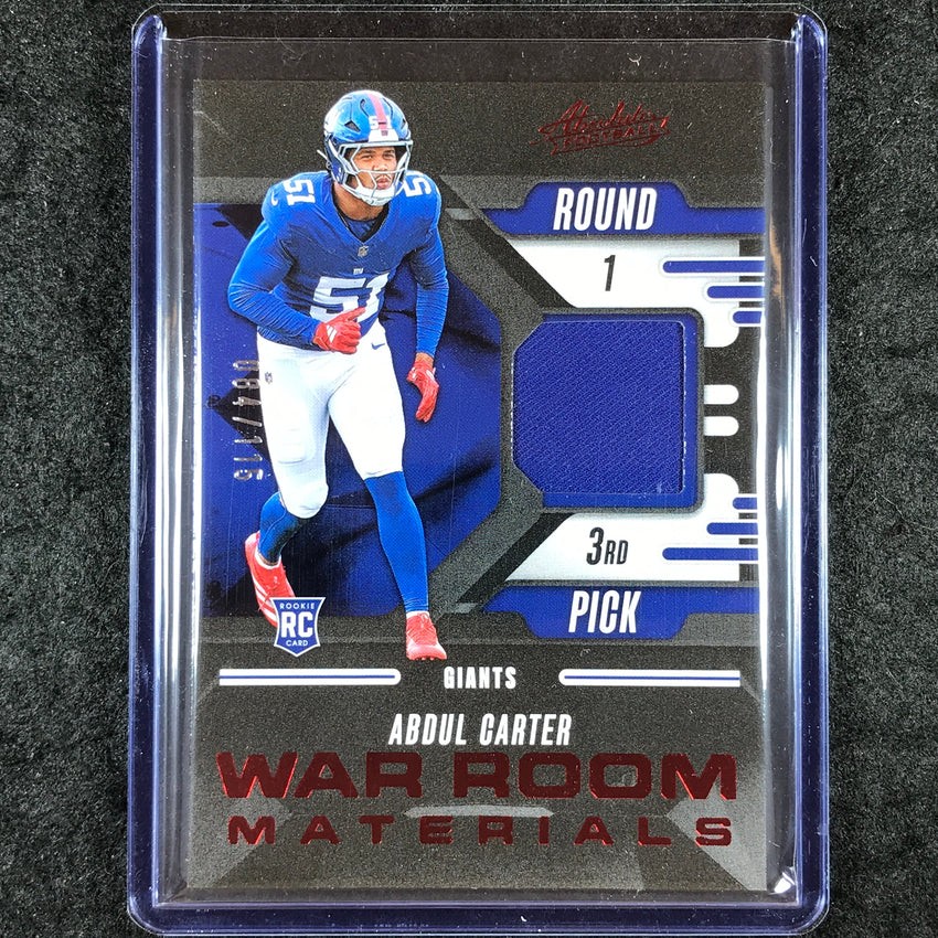 2025 Absolute Football ABDUL CARTER War Room Materials Rookie Jersey 84/115