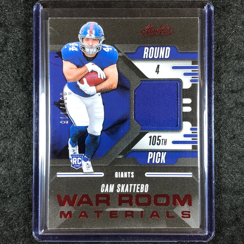 2025 Absolute Football CAM SKATTEBO War Room Materials Rookie Jersey 31/115