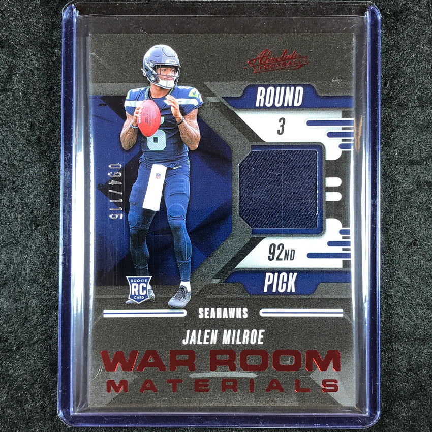 2025 Absolute Football JALEN MILROE War Room Materials Rookie Jersey 94/115