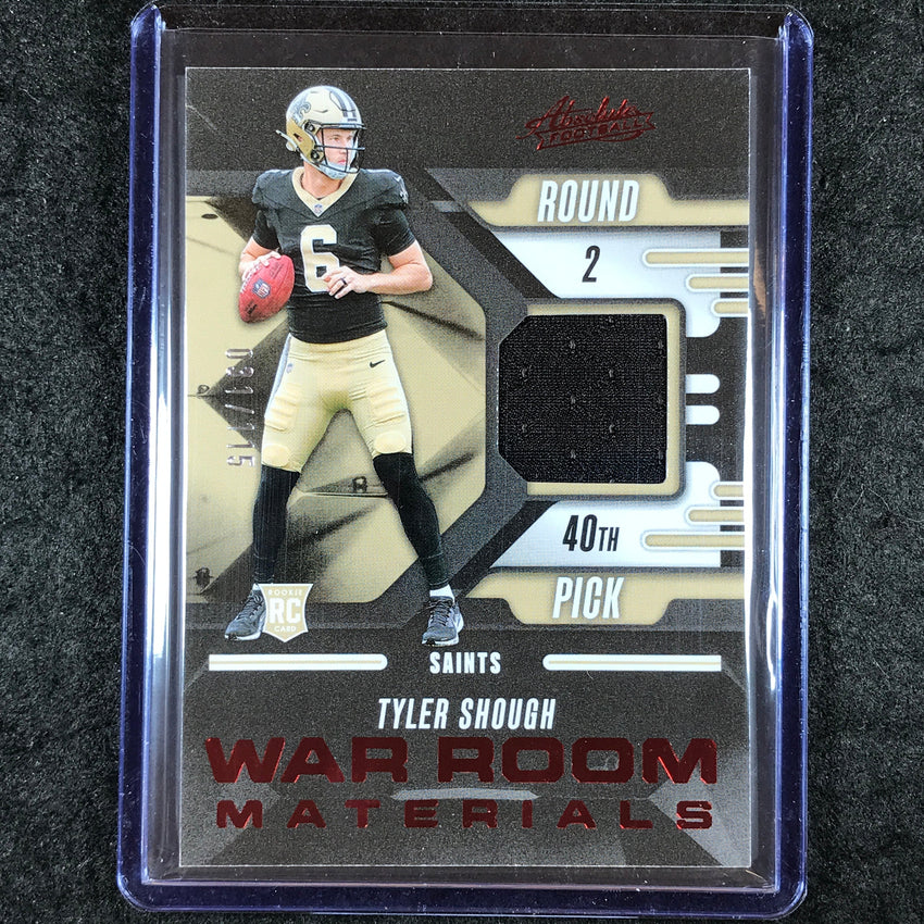 2025 Absolute Football TYLER SHOUGH War Room Materials Rookie Jersey 31/115