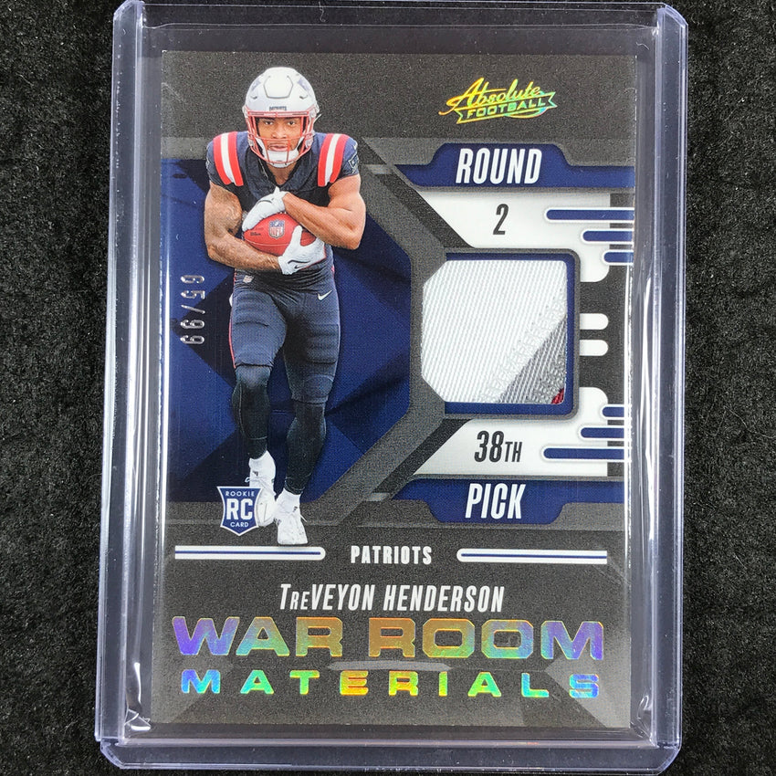 2025 Absolute TREVEYON HENDERSON War Room Materials Rookie Patch Gold 65/99