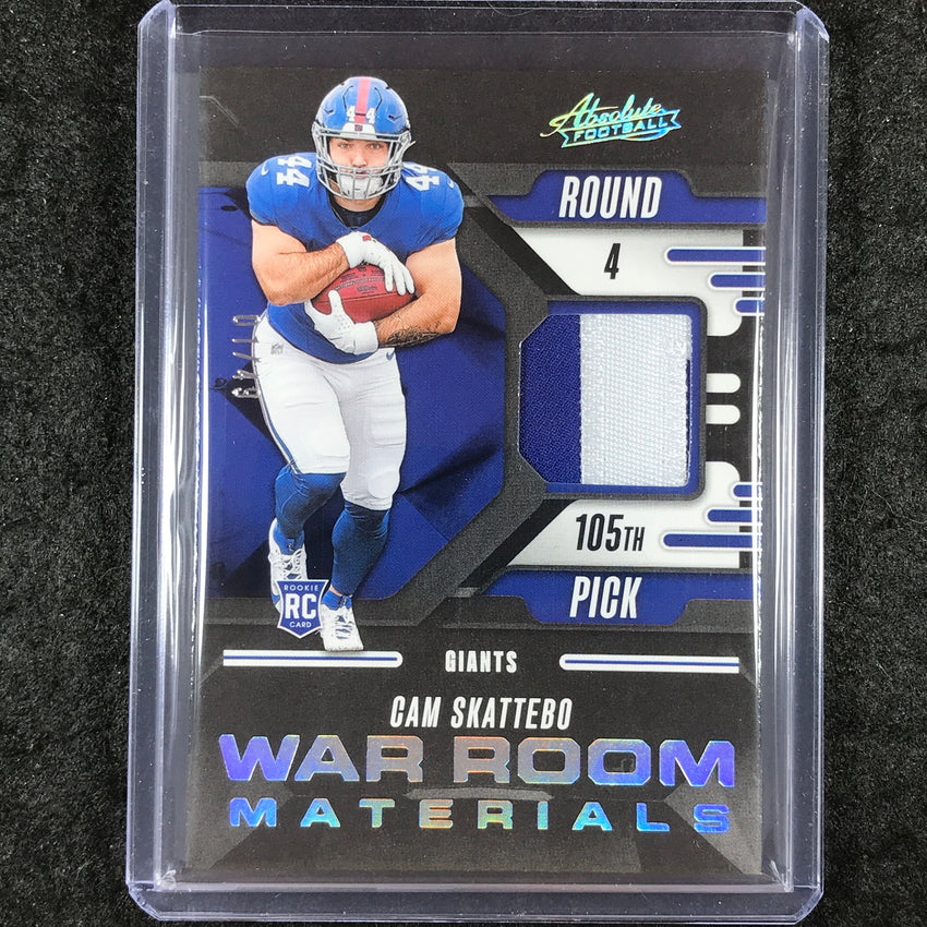 2025 Absolute Football CAM SKATTEBO War Room Materials Rookie Patch Silver 1/49