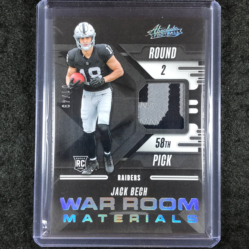 2025 Absolute Football JACK BECH War Room Materials Rookie Patch Silver 1/49