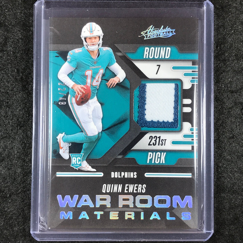 2025 Absolute Football QUINN EWERS War Room Materials Rookie Patch Silver 22/49