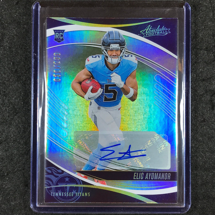 2025 Absolute Football ELIC AYOMANOR Signature Rookies Auto Spectrum 30/299 #122