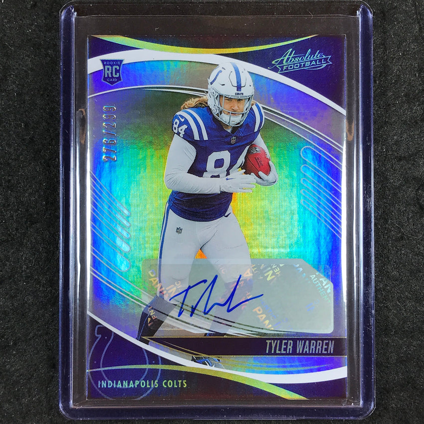 2025 Absolute Football TYLER WARREN Signature Rookies Auto Spectrum 276/299 #195