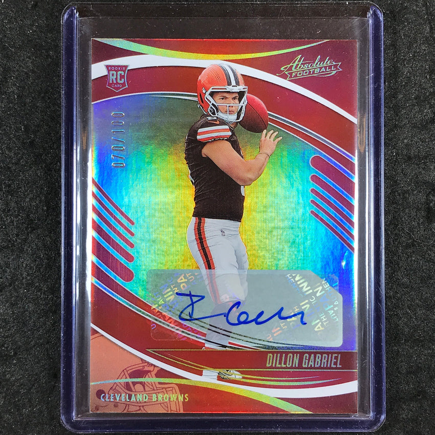 2025 Absolute Football DILLON GABRIEL Signature Rookies Auto Red 70/100 #117