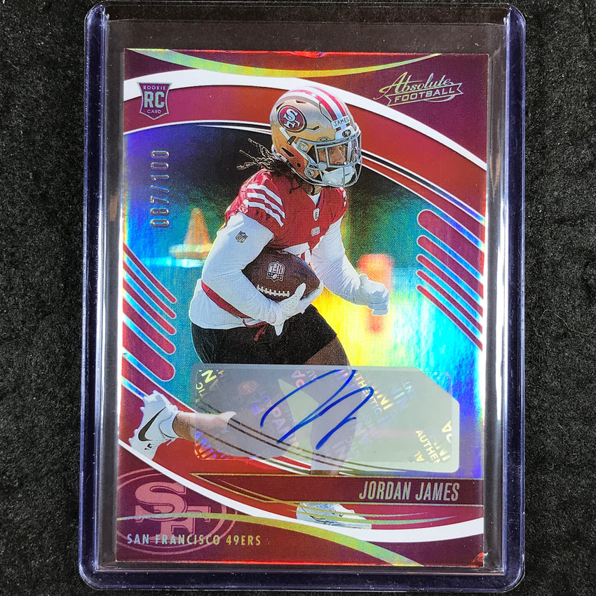 2025 Absolute Football JORDAN JAMES Signature Rookies Auto Red 87/100 #144