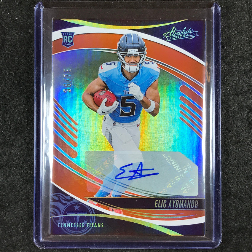 2025 Absolute Football ELIC AYOMANOR Signature Rookies Auto Orange 36/75 #122