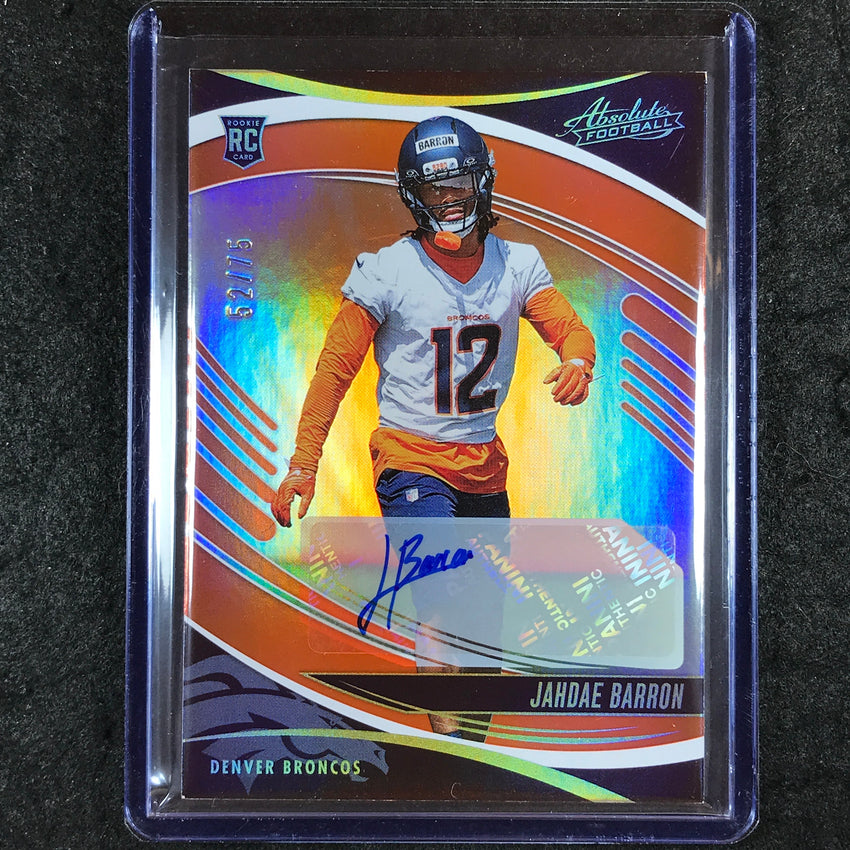 2025 Absolute Football JAHDAE BARRON Signature Rookies Auto Orange 52/75 #131