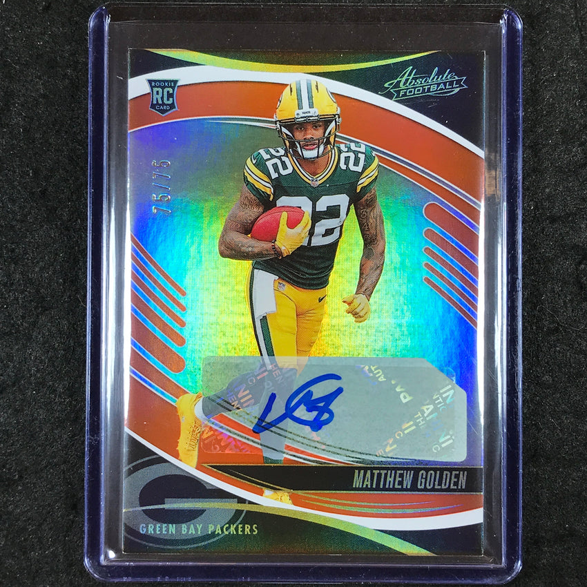 2025 Absolute Football MATTHEW GOLDEN Signature Rookies Auto Orange 75/75 #158