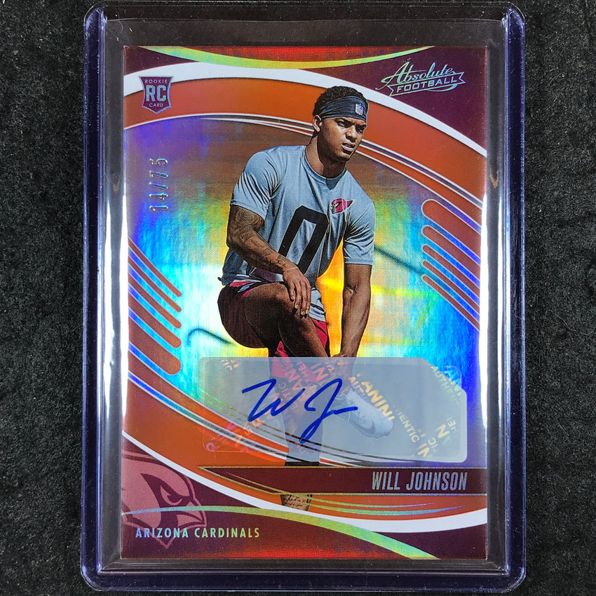 2025 Absolute Football WILL JOHNSON Signature Rookies Auto Orange 14/75 #198