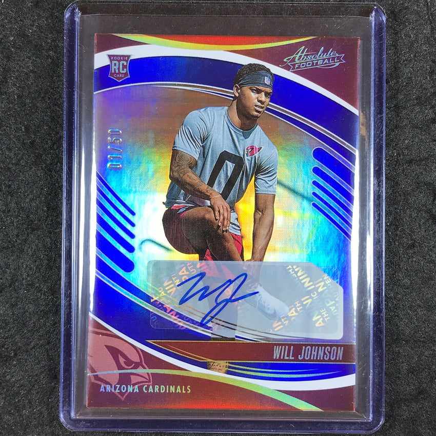 2025 Absolute Football WILL JOHNSON Signature Rookies Auto Blue 1/50 #198