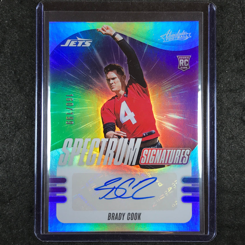 2025 Absolute Football BRADY COOK Spectrum Signatures Rookie Auto Silver 160/199