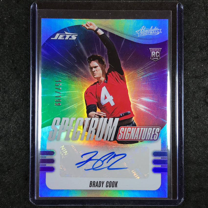 2025 Absolute Football BRADY COOK Spectrum Signatures Rookie Auto Silver 157/199