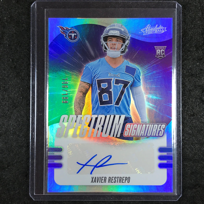 2025 Absolute XAVIER RESTREPO Spectrum Signatures Rookie Auto Silver 186/199