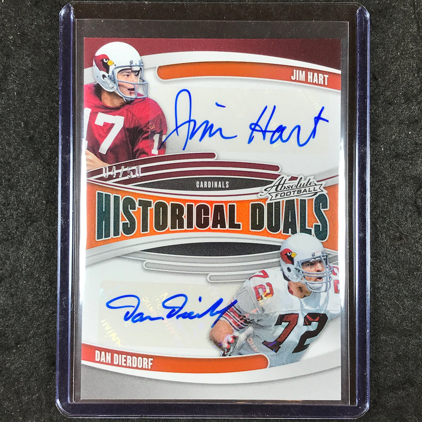 2025 Absolute Football JIM HART DAN DIERDORF Historical Duals Auto Orange 4/50