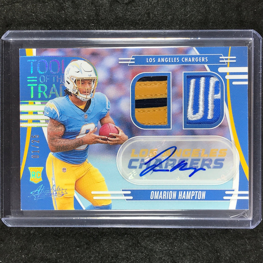 2025 Absolute OMARION HAMPTON Tools of the Trade Double Rookie Patch Auto 1/25