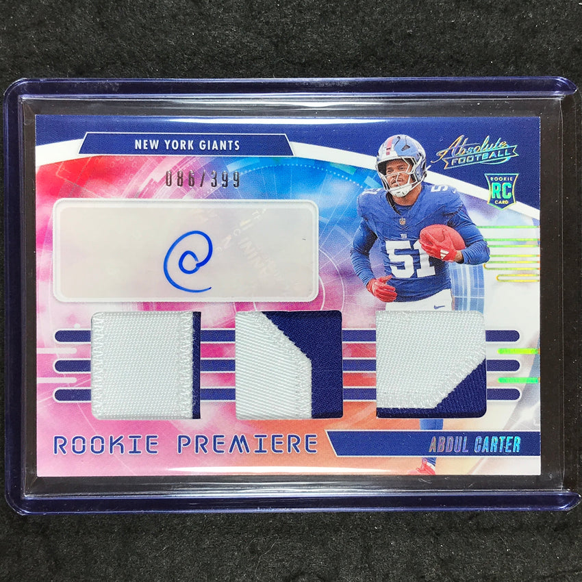 2025 Absolute Football ABDUL CARTER Rookie Premiere Materials Patch Auto 86/399