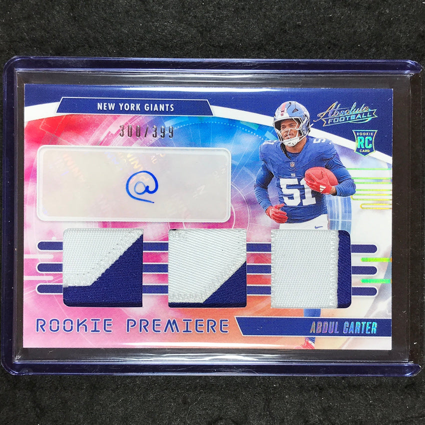 2025 Absolute Football ABDUL CARTER Rookie Premiere Materials Patch Auto 300/399