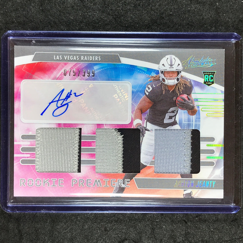 2025 Absolute Football ASHTON JEANTY Rookie Premiere Materials Patch Auto 75/399