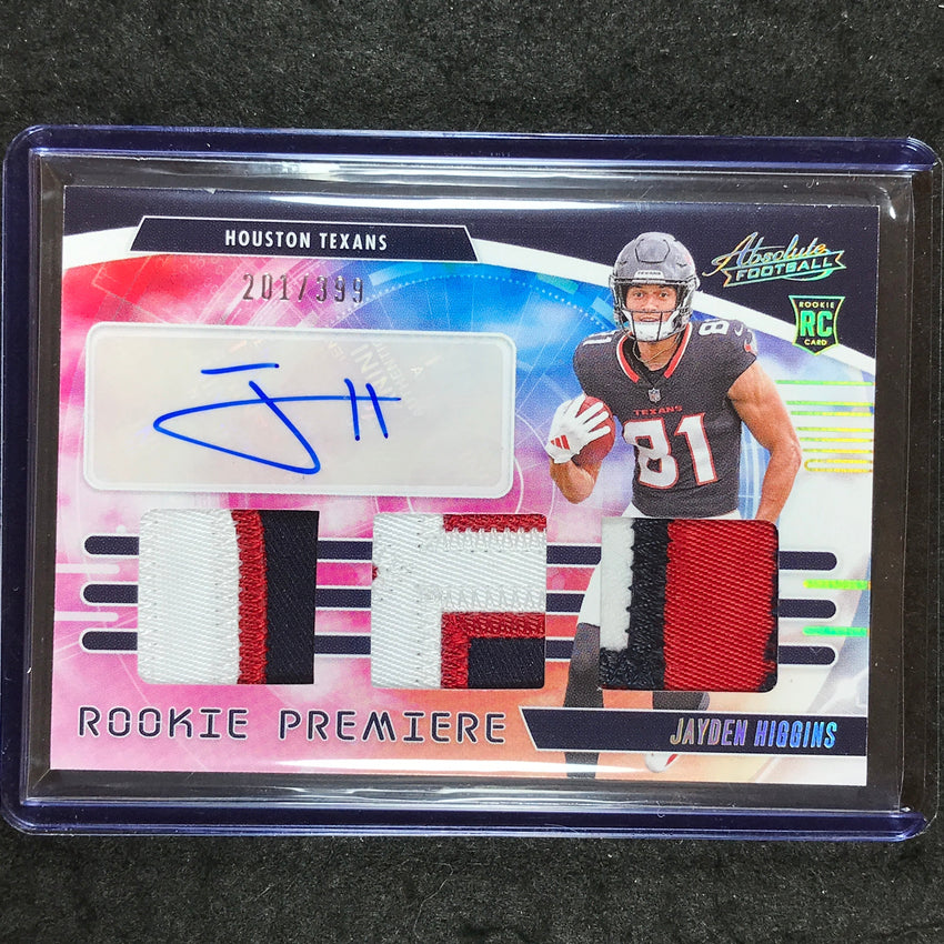 2025 Absolute JAYDEN HIGGINS Rookie Premiere Materials Patch Auto 201/399