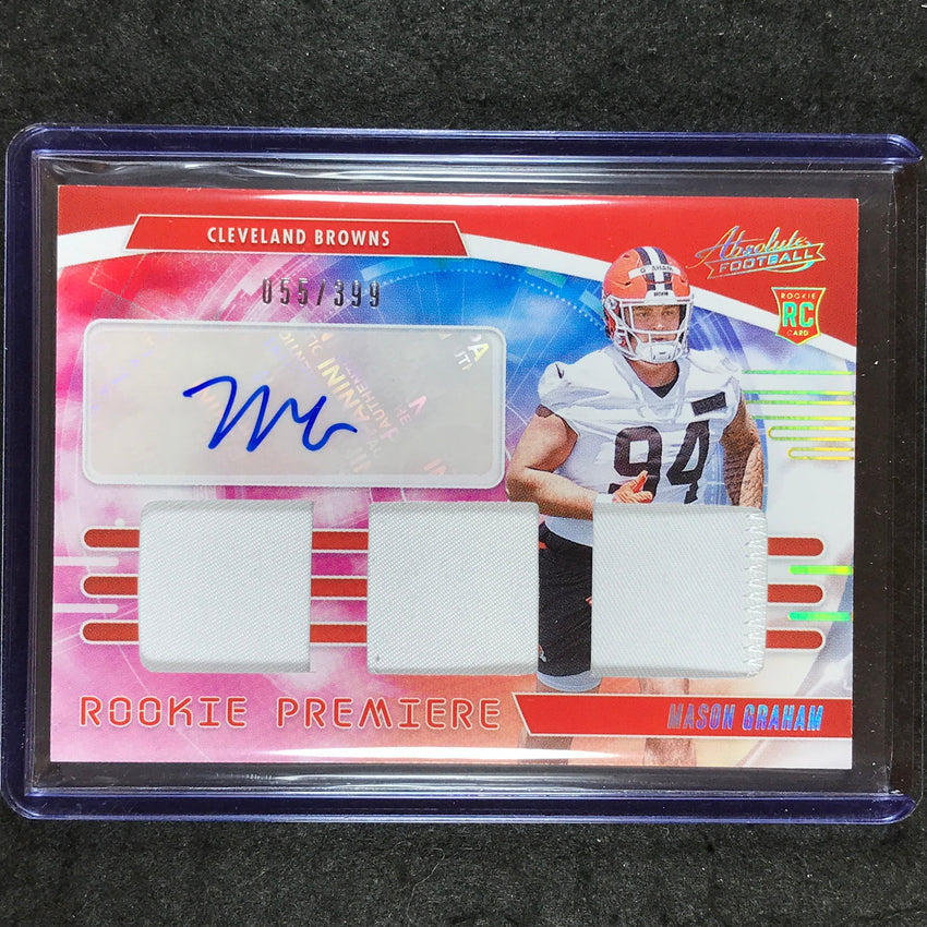2025 Absolute Football MASON GRAHAM Rookie Premiere Materials Patch Auto 55/399