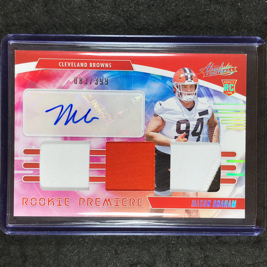 2025 Absolute Football MASON GRAHAM Rookie Premiere Materials Patch Auto 83/399