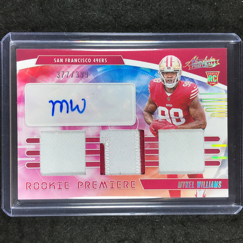 2025 Absolute MYKEL WILLIAMS Rookie Premiere Materials Patch Auto 377/399
