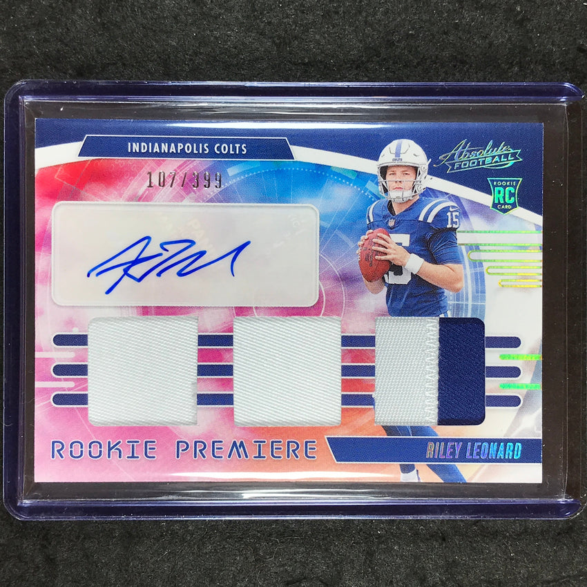 2025 Absolute Football RILEY LEONARD Rookie Premiere Patch Auto 107/399