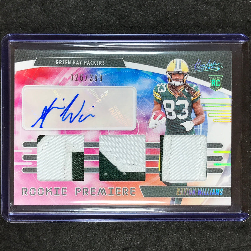 2025 Absolute SAVION WILLIAMS Rookie Premiere Materials Patch Auto 326/399