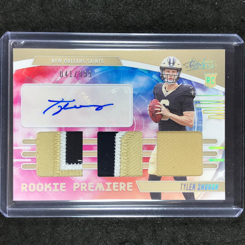 2025 Absolute Football TYLER SHOUGH Rookie Premiere Materials Patch Auto 41/399