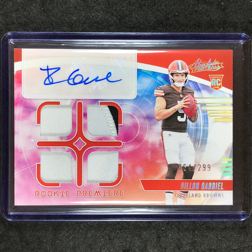 2025 Absolute DILLON GABRIEL Rookie Premiere Materials Quad Patch Auto 64/299