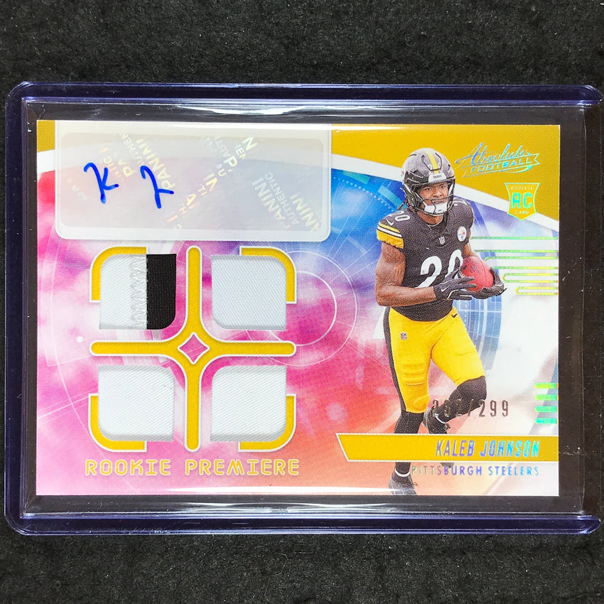 2025 Absolute KALEB JOHNSON Rookie Premiere Materials Quad Patch Auto 232/299