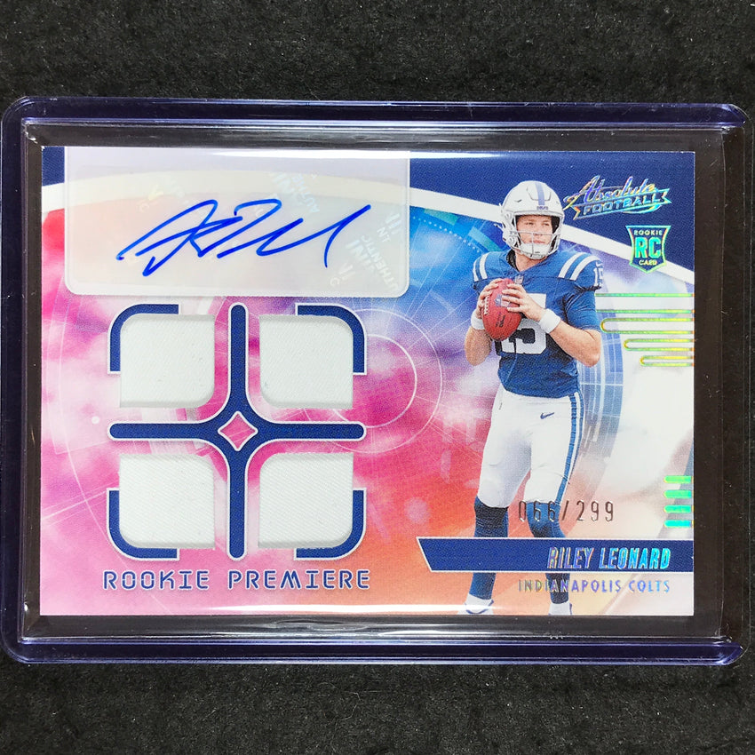 2025 Absolute RILEY LEONARD Rookie Premiere Materials Quad Patch Auto 66/299