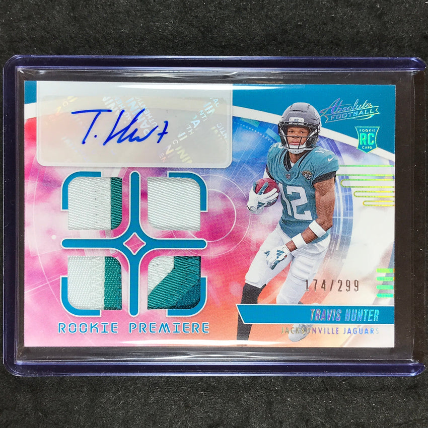 2025 Absolute TRAVIS HUNTER Rookie Premiere Materials Quad Patch Auto 174/299